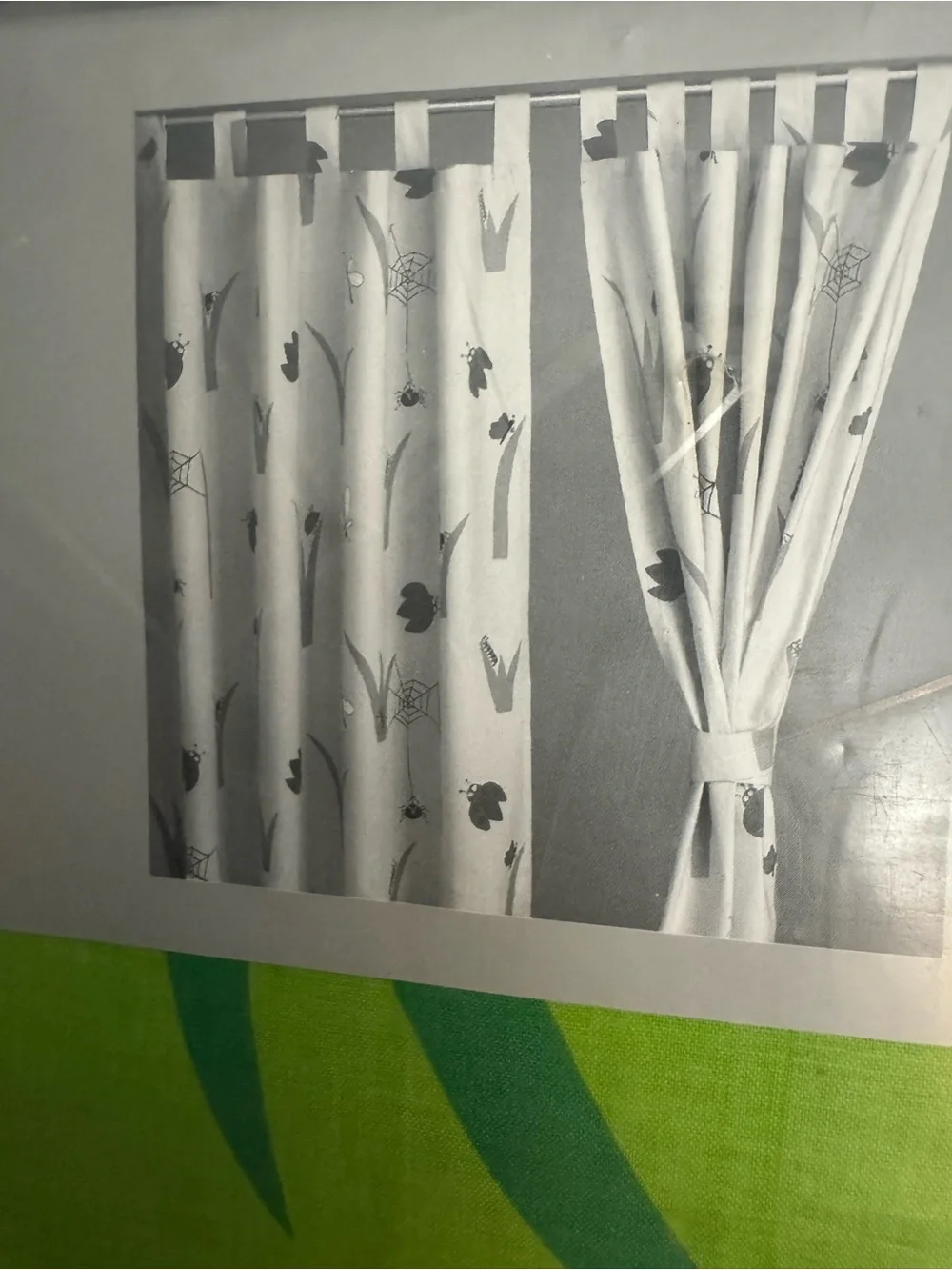 New in Package Vtg IKEA Kryp Gras 2 Curtains Green Cotton Kid’s Room 57”x67”